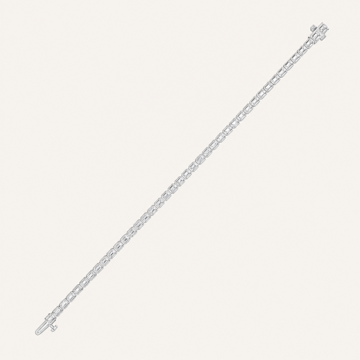 10CT Emerald Cut Lab Grown Diamond Tennis Bracelet