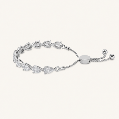 3.5CT Pear Cut Lab Grown Diamond Bolo Bracelet
