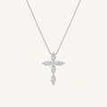 1.5CT Marquise Cut Lab Grown Diamond Pendant Cross Necklace