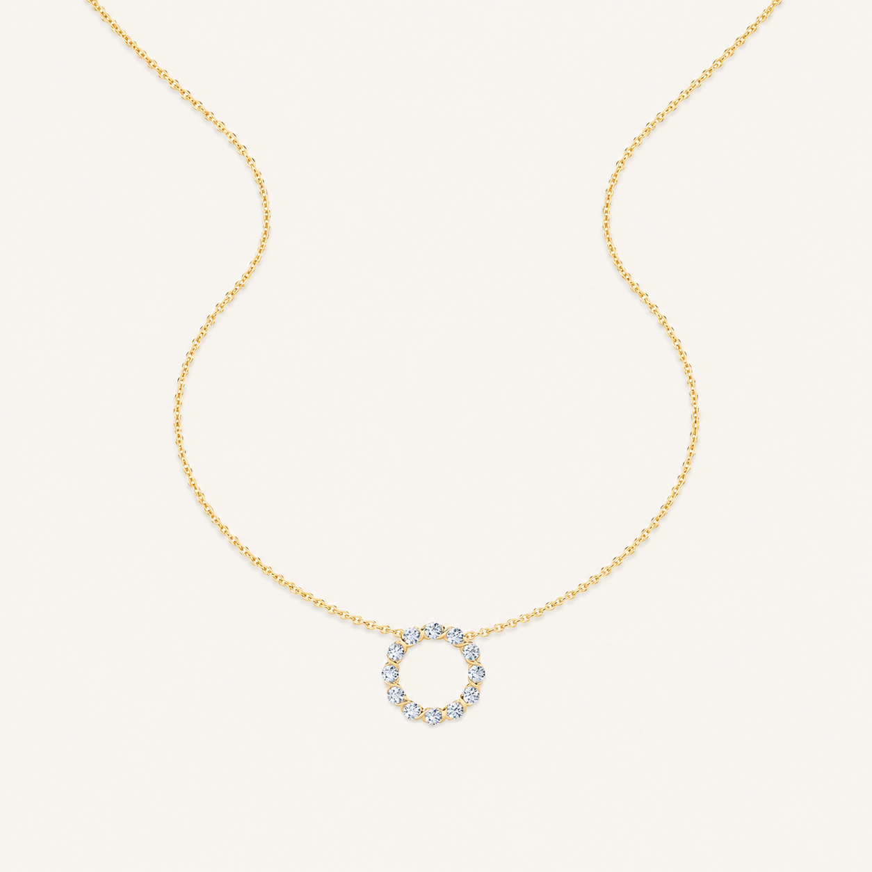 2CT Round Cut Lab Grown Diamond Circle Pendant Necklace