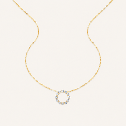 2CT Round Cut Lab Grown Diamond Circle Pendant Necklace