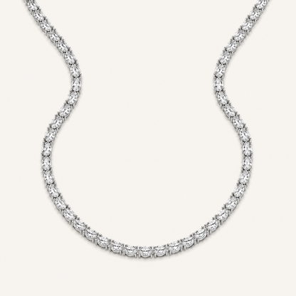 36CT Oval Cut Lab Grown Diamond Tennis Necklace