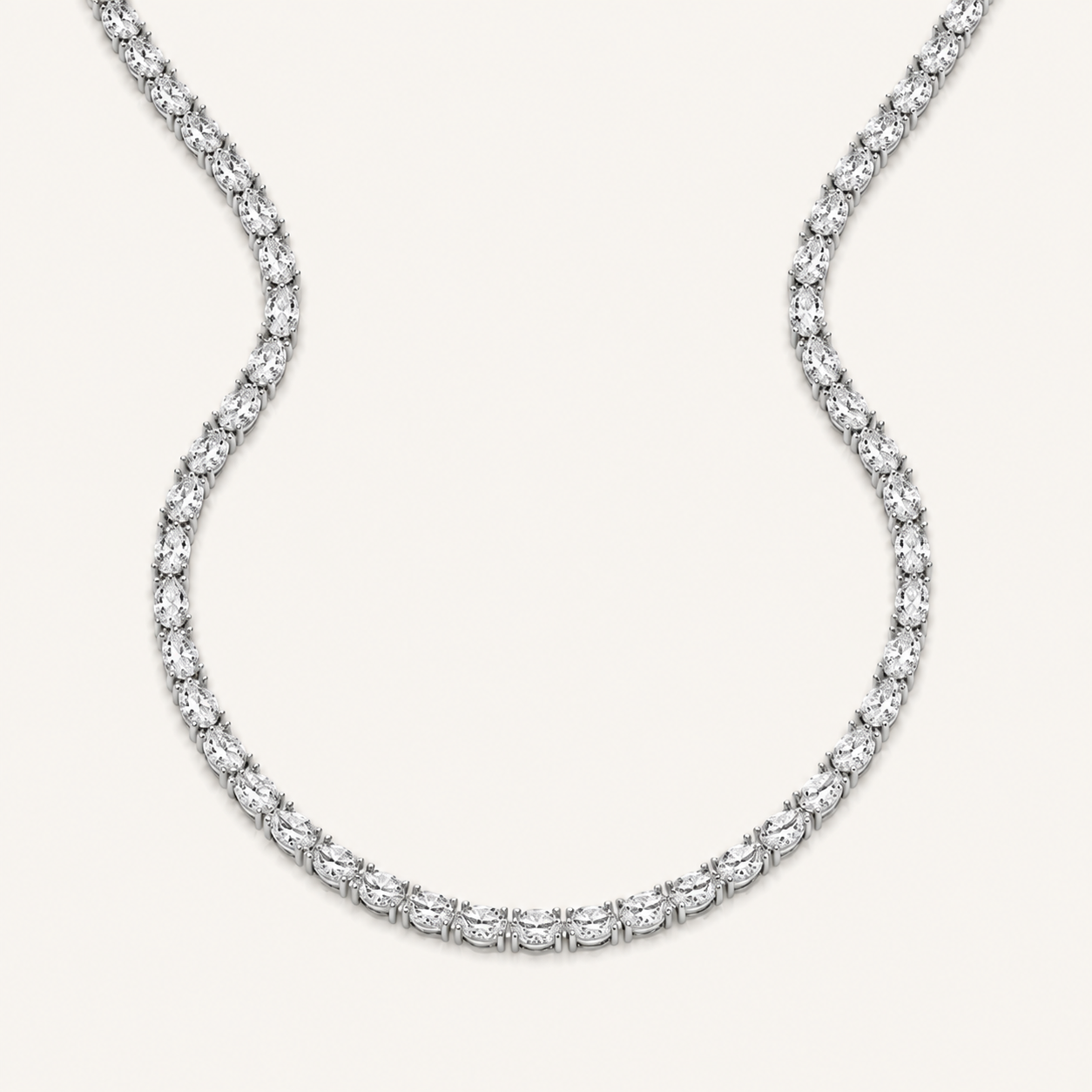 12CT Round Cut Lab Grown Diamond Tennis Necklace