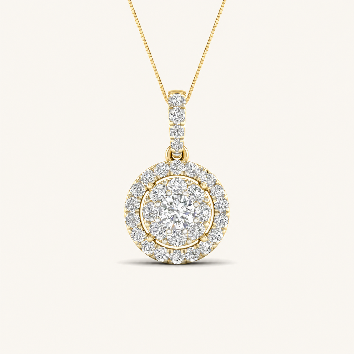 0.50CT Round Cut Lab Grown Diamond Pendant Necklace