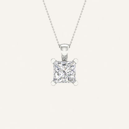 2.00CT Princess Cut Certified Lab Grown Diamond Pendant