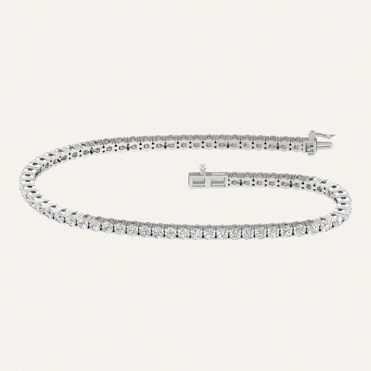 4.00CT Round Cut Lab Grown Diamond Tennis Bracelet