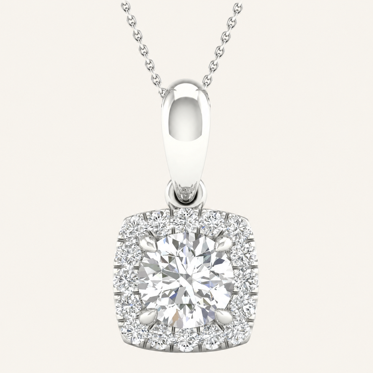 1.13CT Round Cut Lab Grown Diamond Pendant