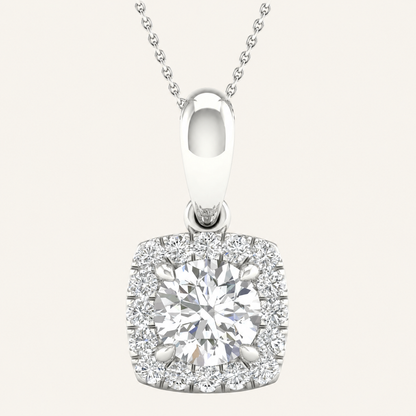 1.13CT Round Cut Lab Grown Diamond Pendant