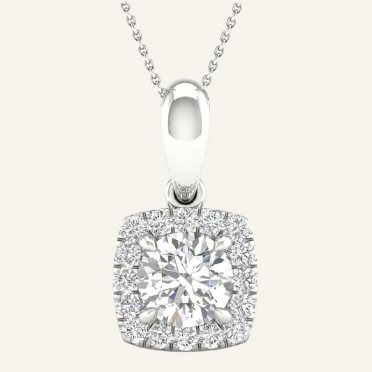 1.13CT Round Cut Lab Grown Diamond Pendant