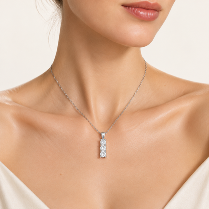 1.00CT Round Cut Certified Lab Grown Diamond Pendant