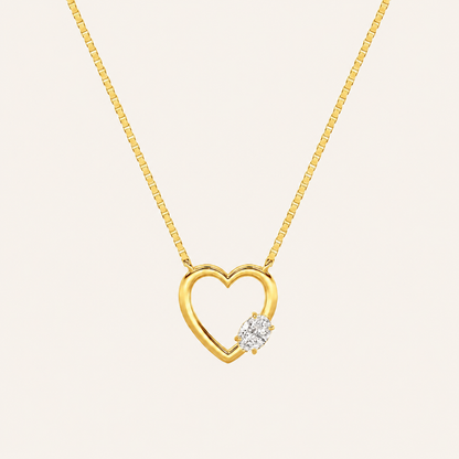 0.5CT Oval Cut Lab Grown Diamond Heart Shaped Pendant Necklace