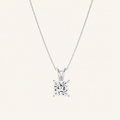 3CT Princess Cut Lab Grown Diamond Split Bale Pendant Necklace