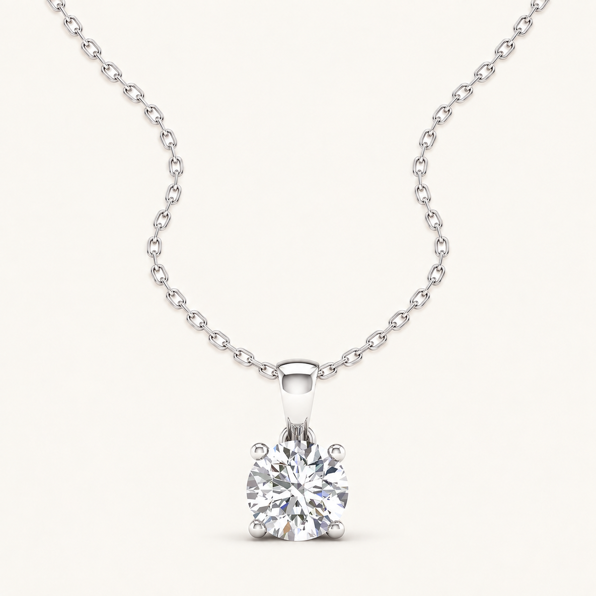 1.00CT Round Cut Lab Grown Diamond Pendant