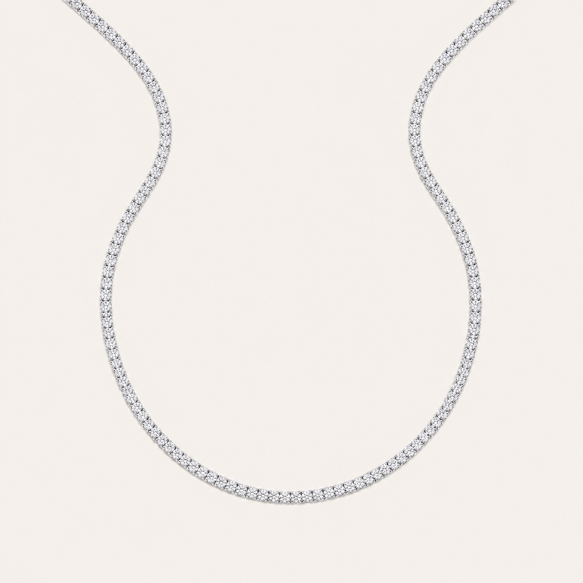 15CT Round Cut Lab Lab Grown Diamond Tennis Neckalce