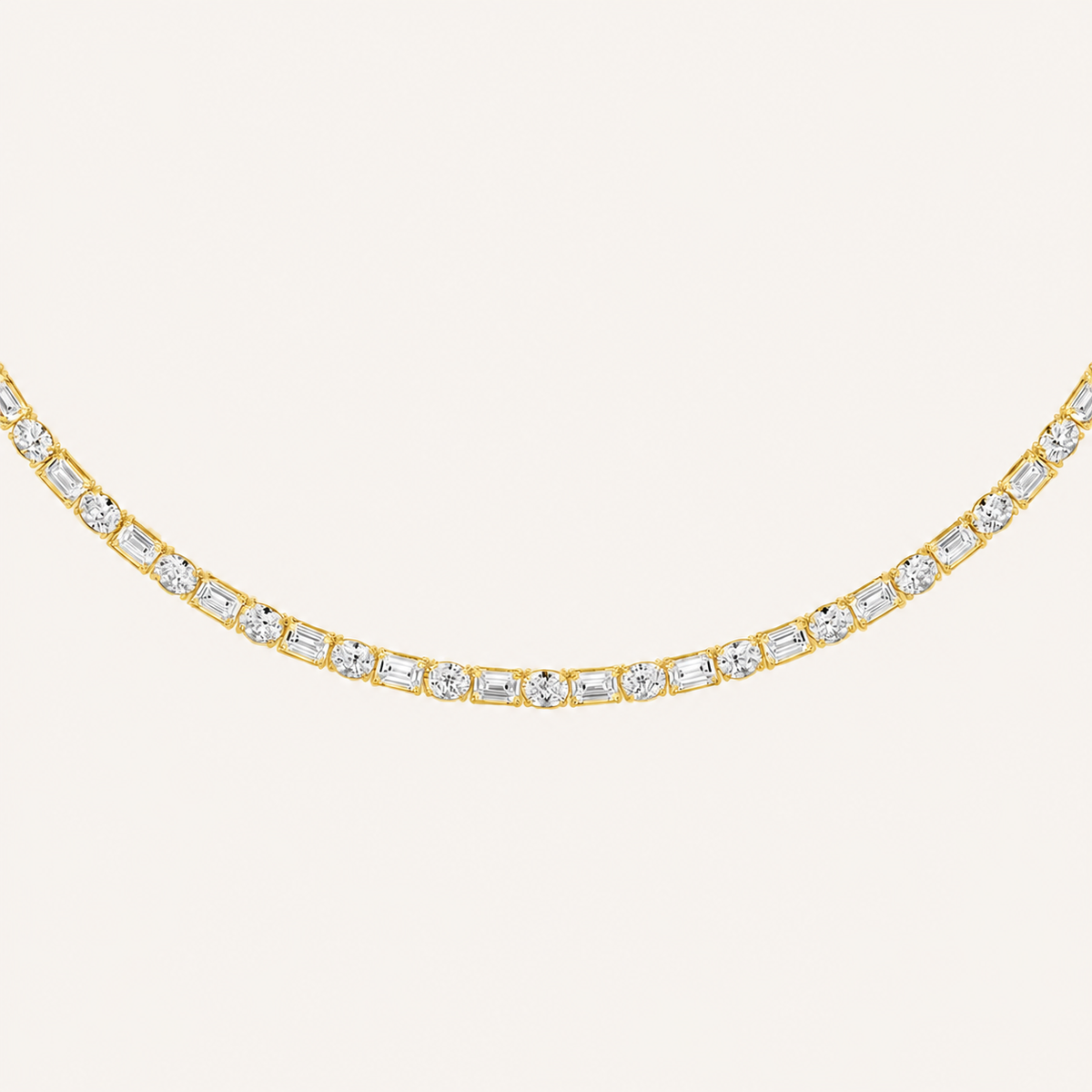 25CT Oval & Emerald Cut Lab Grown Diamond Statement Necklace