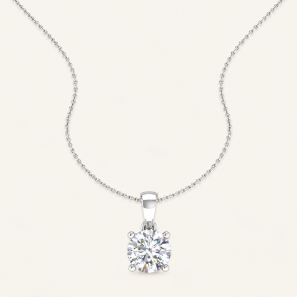 2.00CT Round Cut Certified Lab Grown Diamond Pendant