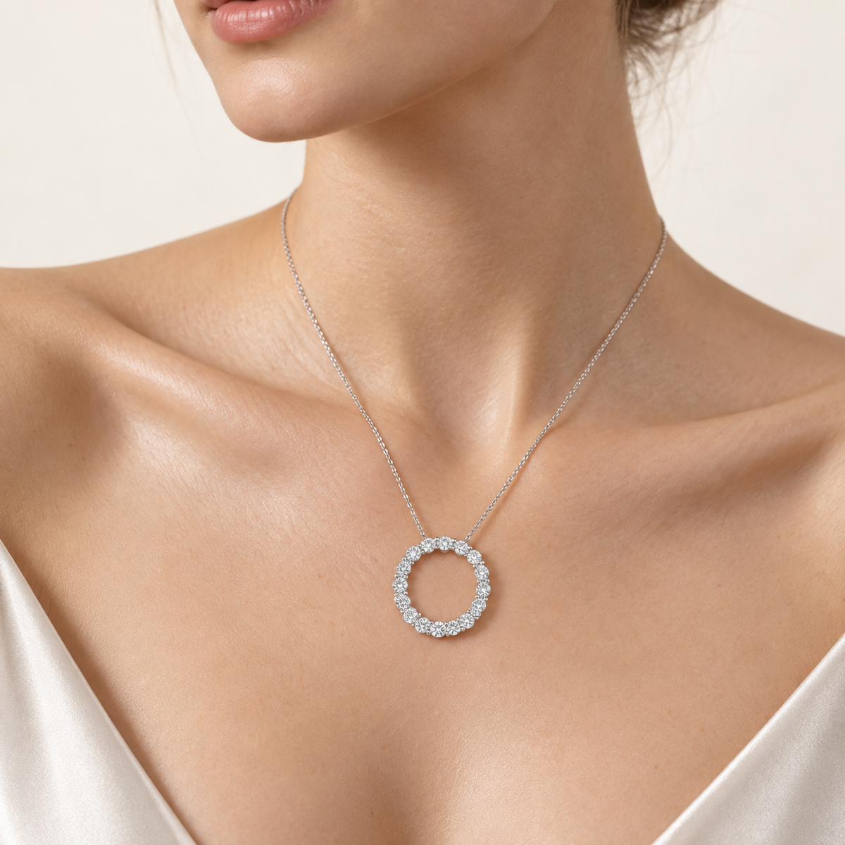 1.00CT Round Cut Lab Grown Diamond Pendant