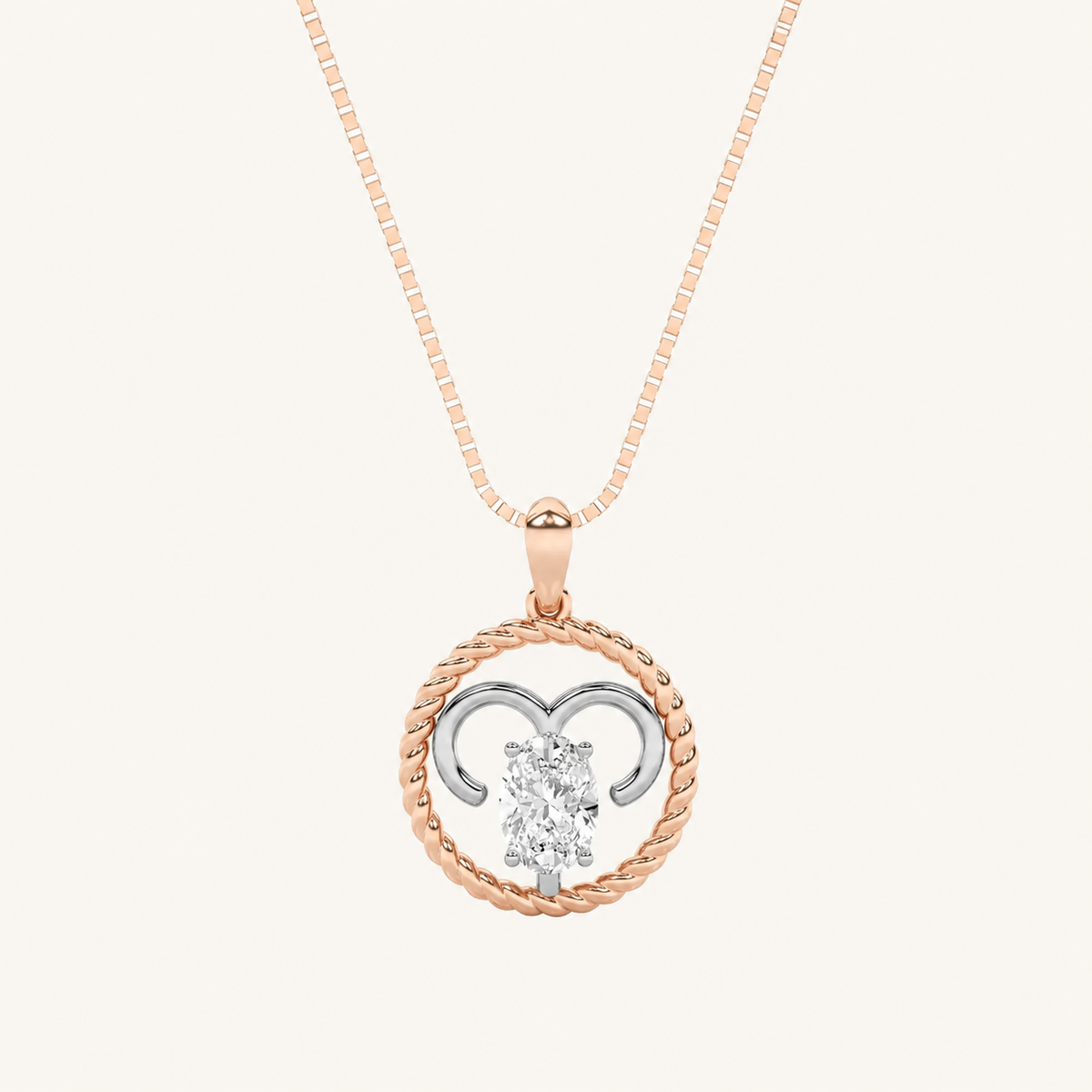 1CT Oval Cut Lab Grown Diamond Pendant Necklace