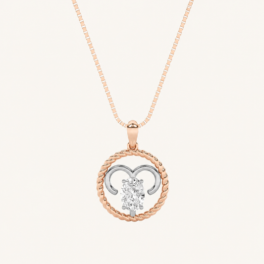 1CT Oval Cut Lab Grown Diamond Pendant Necklace