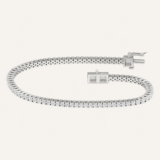 3.00CT Round Cut Lab Grown Diamond Tennis Bracelet
