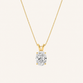 1CT Oval Cut Lab Grown Diamond Split bale Pendant Necklace
