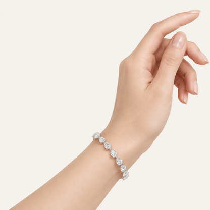 5.00CT Pear Cut Lab Grown Diamond Tennis Bracelet
