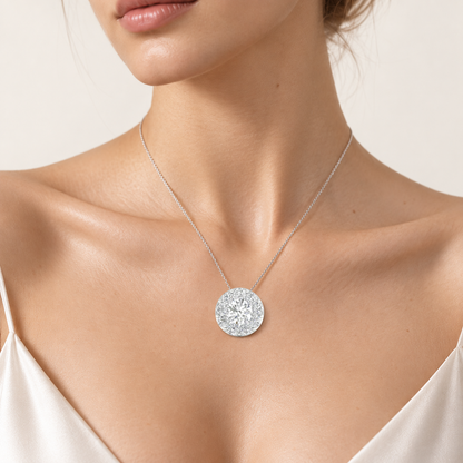 1.00CT Round Cut Lab Grown Diamond Pendant