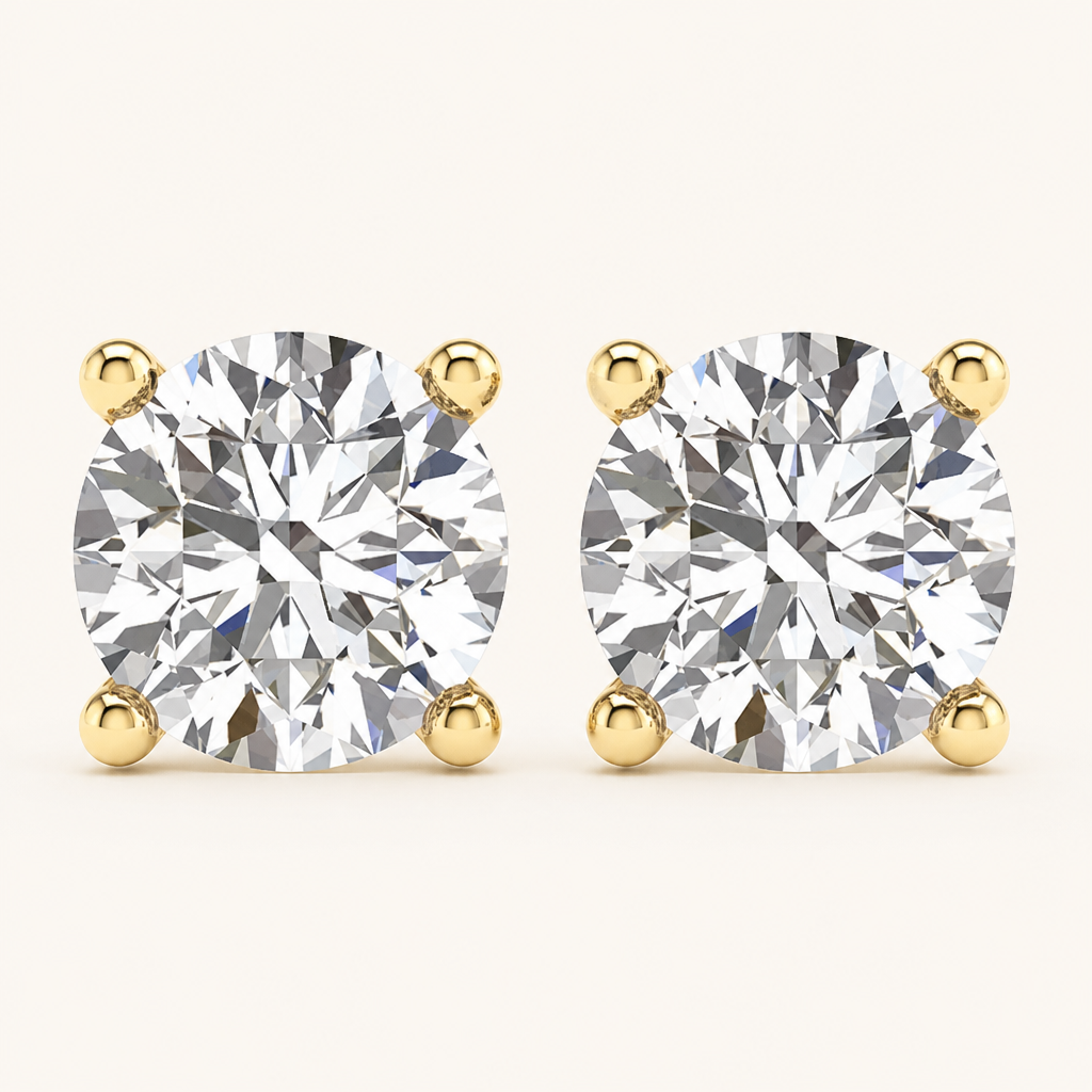 0.50 CT Round Lab Grown Diamond Earrings