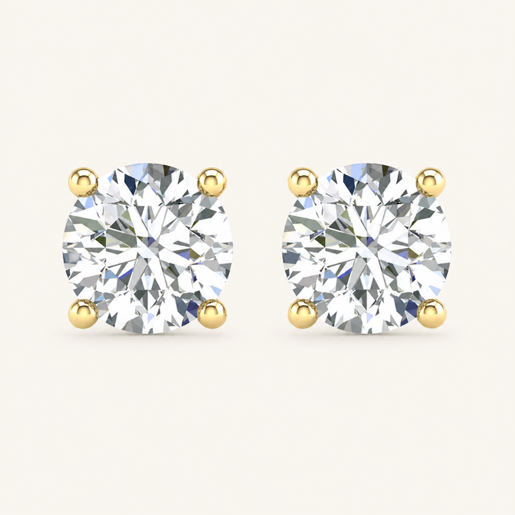 1.00 CT Round Lab Grown Diamond Earrings