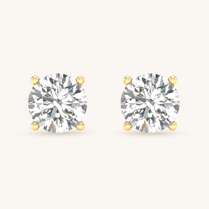 2.00 CT Round Lab Grown Diamond Earrings