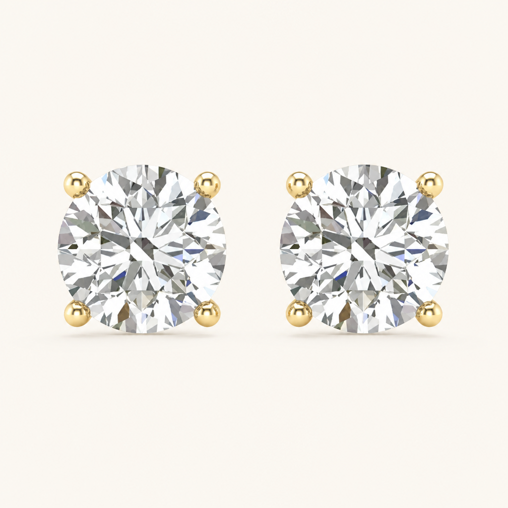 2.00 CT Round Cut Lab Grown Diamond Earrings