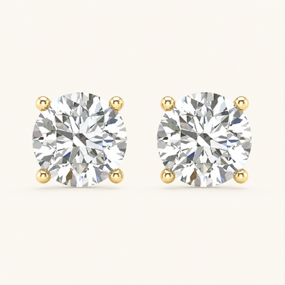 2.00 CT Round Cut Lab Grown Diamond Earrings