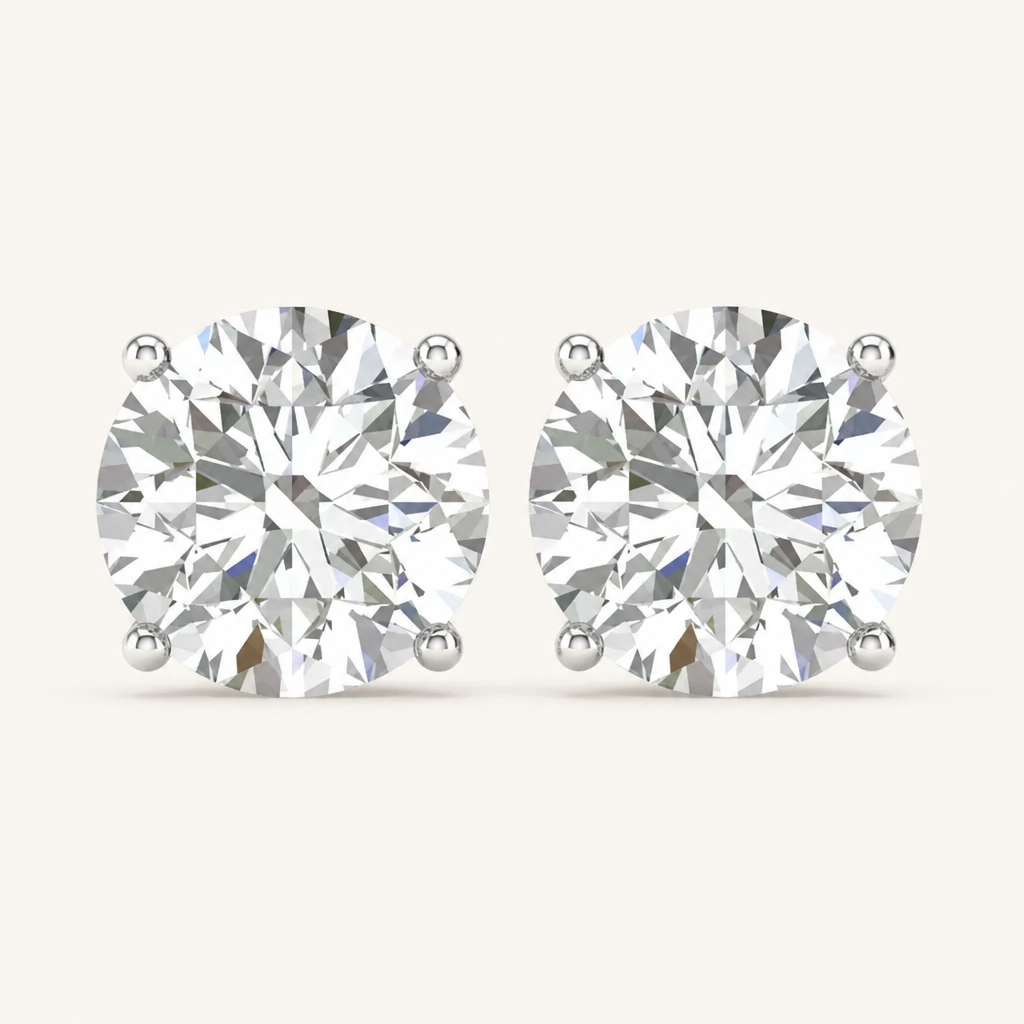 0.50 CT Round Lab Grown Diamond Earrings