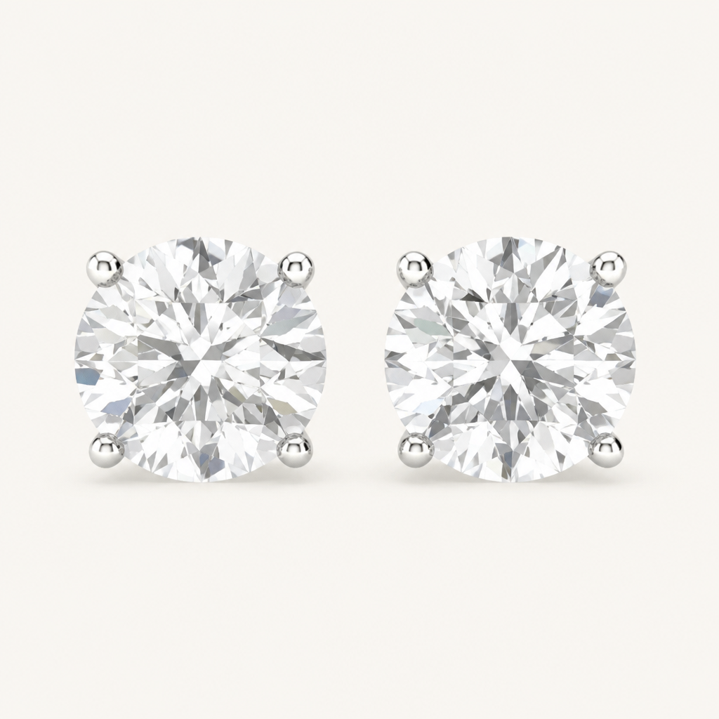 2.00 CT Round Cut Lab Grown Diamond Earrings