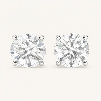 2.00 CT Round Cut Lab Grown Diamond Earrings