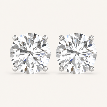 0.50 CT Round Lab Grown Diamond Earrings
