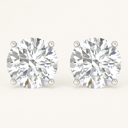 2.00 CT Round Cut Lab Grown Diamond Earrings
