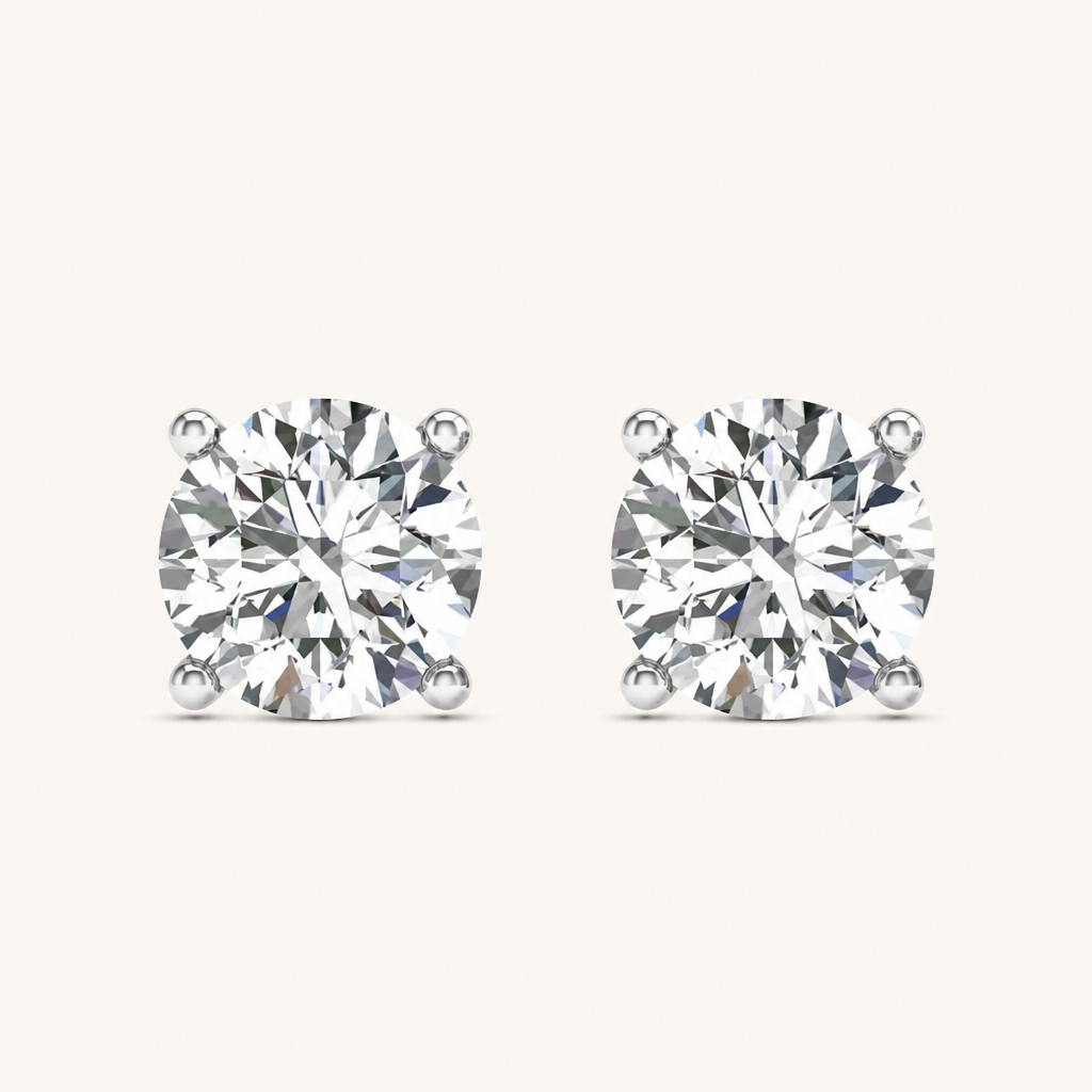 2.00 CT Round Lab Grown Diamond Earrings