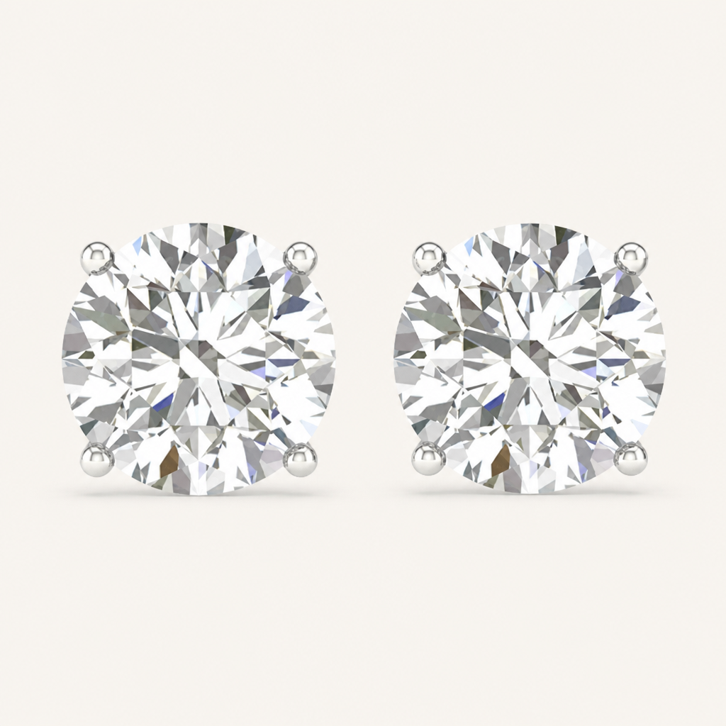 0.50 CT Round Lab Grown Diamond Earrings