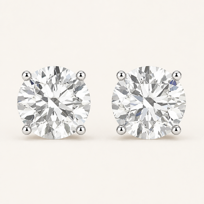 1.00 CT Round Cut Lab Grown Diamond Earrings