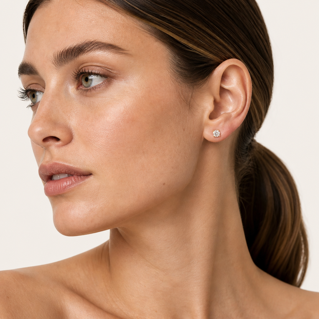 0.50 CT Round Lab Grown Diamond Earrings