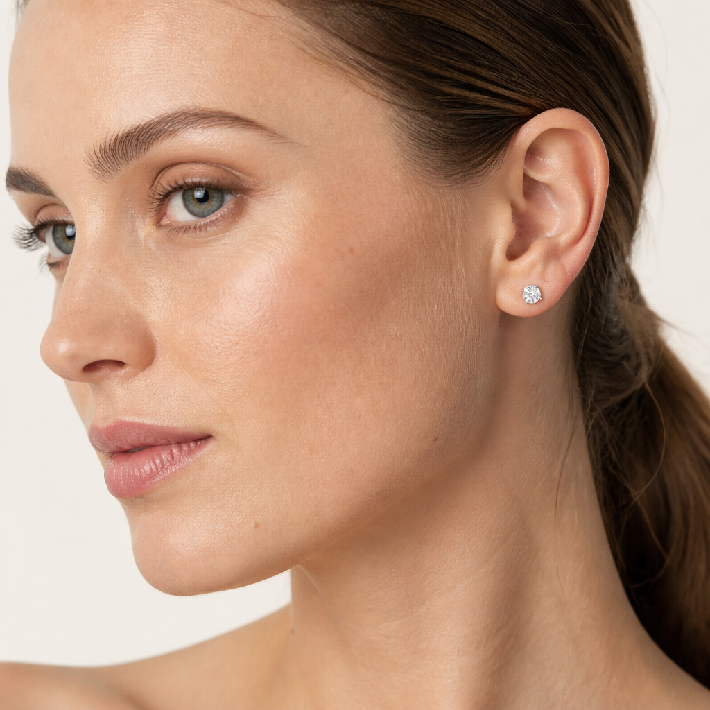 2.00 CT Round Cut Lab Grown Diamond Earrings
