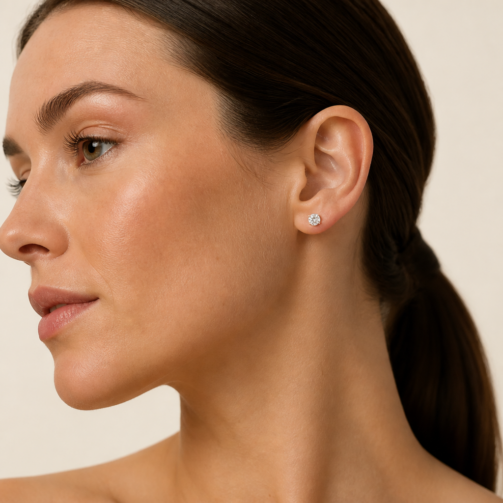 1.00 CT Round Lab Grown Diamond Earrings