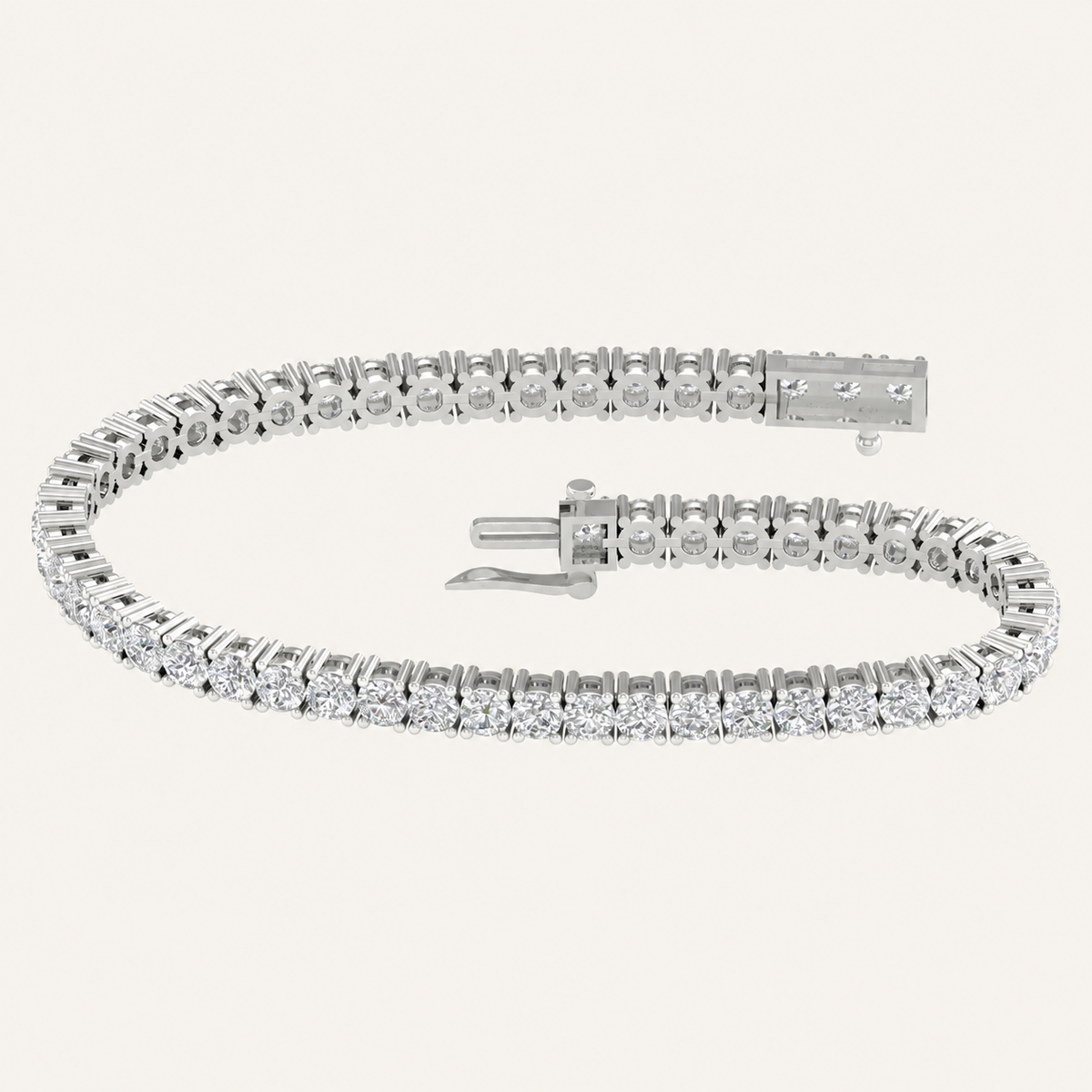 7.00CT Round Cut Lab Grown Diamond Tennis Bracelet