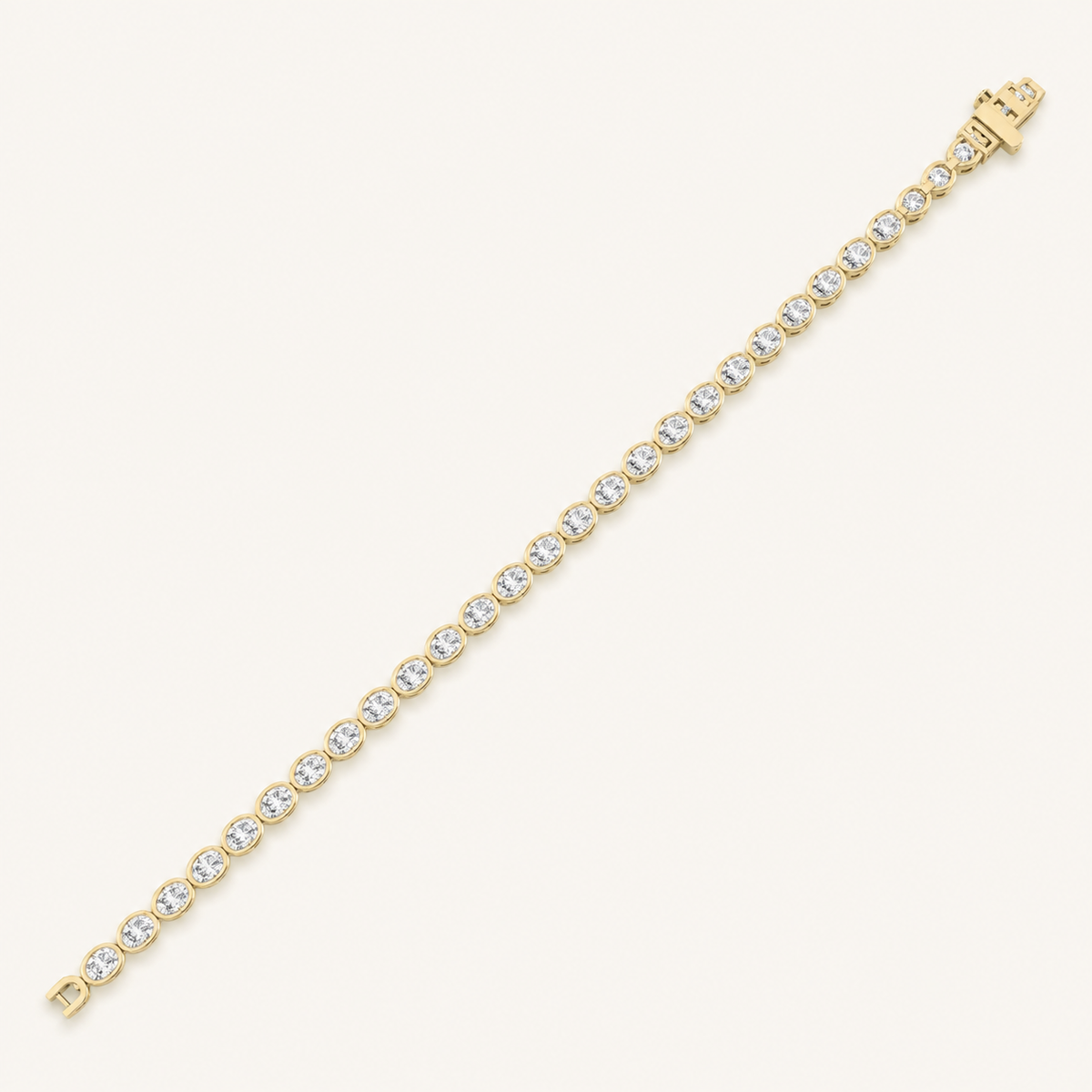 12CT Oval Cut Lab Grown Diamond East West Bezel Set Tennis Bracelet