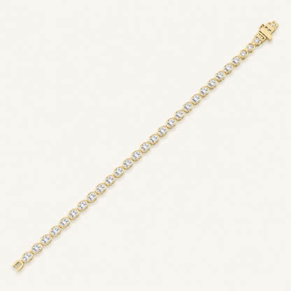 12CT Oval Cut Lab Grown Diamond East West Bezel Set Tennis Bracelet