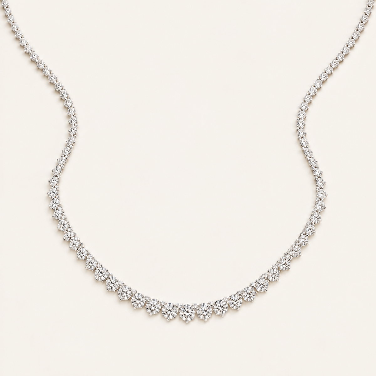 10.00CT Round Cut Lab Grown Diamond Necklace