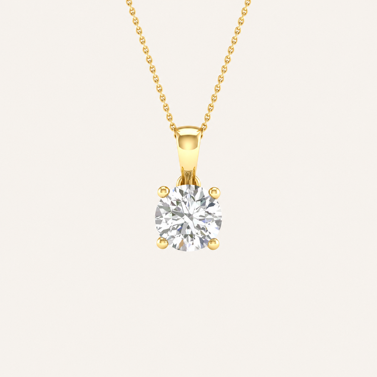 1.00CT Round Cut Lab Grown Diamond Pendant