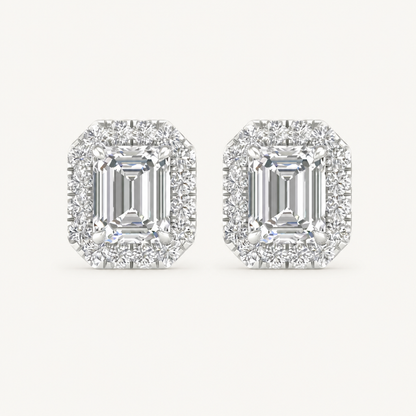 1.15CT Emerald Cut Lab Grown Diamond Earrings