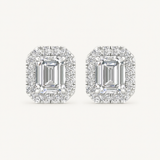 1.15CT Emerald Cut Lab Grown Diamond Earrings